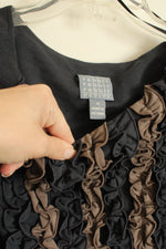 NEW Rabbit Rabbit Rabbit Gray and Tan Ruffle Dress | 10P