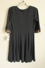 NEW Rabbit Rabbit Rabbit Gray and Tan Ruffle Dress | 10P
