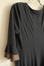 NEW Rabbit Rabbit Rabbit Gray and Tan Ruffle Dress | 10P