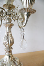 Vintage 5 Arm Candelabra & Clear Glass Shades