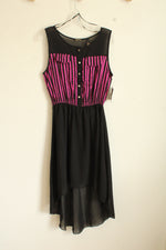 NEW Millennium Hot pink and Black Hi-Lo Dress | S