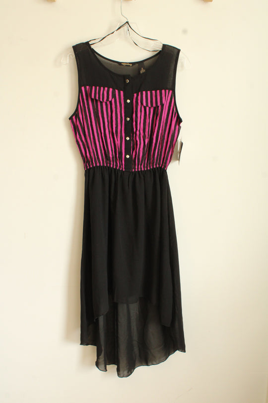 NEW Millennium Hot pink and Black Hi-Lo Dress | S