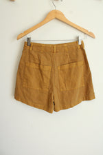 Universal Threads Mustard Yellow Cotton High Waisted Shorts | 2