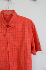 Under Armour Orange Plaid Button Down Shirt | S