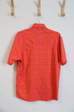 Under Armour Orange Plaid Button Down Shirt | S