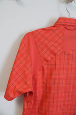 Under Armour Orange Plaid Button Down Shirt | S