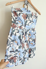 Old Navy Linen Blend Tropical Print Halter Neck Romper | S
