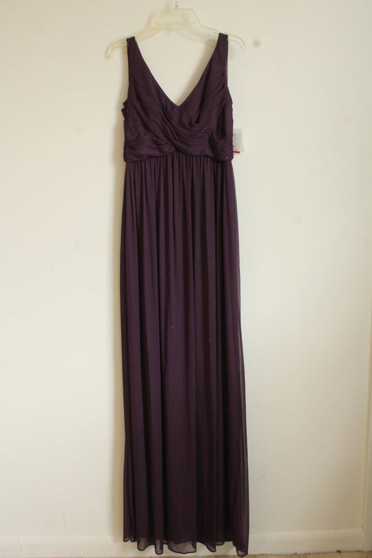 NEW David's Bridal Celebrate DB Studio Purple Shimmer Formal Floor Length Dress | 2