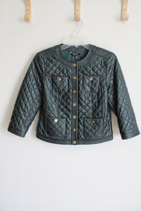 Worth New York Green Shine Quilted Faux Leather Jacket | 4