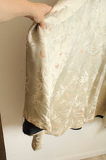 Reversible Black & Cream Long Silky Open Front Kimono Robe with 3/4 Flared Sleeves | OS