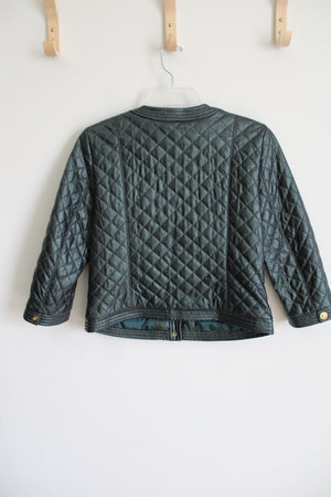 Worth New York Green Shine Quilted Faux Leather Jacket | 4