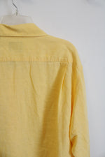 Indigo Palms Yellow Linen Button Down Shirt | L