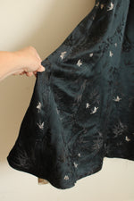 Reversible Black & Cream Long Silky Open Front Kimono Robe with 3/4 Flared Sleeves | OS