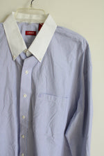 NEW Izod Luxury Sport Violet Stencil Striped Button Down Shirt | XL