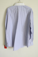 NEW Izod Luxury Sport Violet Stencil Striped Button Down Shirt | XL