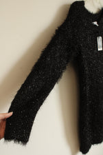 NEW Express x Negin Mersalehi Fuzzy Shimmer LS Sweater Dress | S