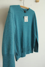 NEW Tahari Teal Blue 2-Ply Cashmere Sweater | XS