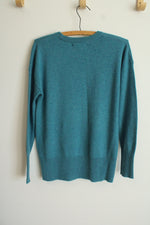 NEW Tahari Teal Blue 2-Ply Cashmere Sweater | XS