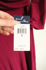 NEW Chaps Maroon Wrap Style Dress | S