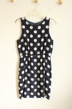 J.crew Navy Blue and White Polka Dot Dress | 6