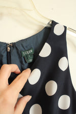 J.crew Navy Blue and White Polka Dot Dress | 6