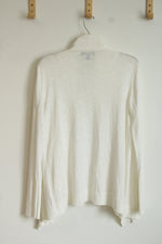 Banana Republic Ivory Open Front Draped Cardigan | M