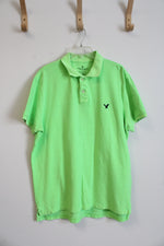 American Eagle Athletic Fit Neon Green Polo Shirt | XL