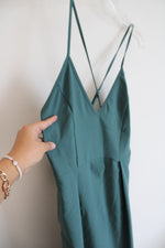 NEW Elia Cher Green Cross Back Strap Fit & Flare Dress | M (8/10)