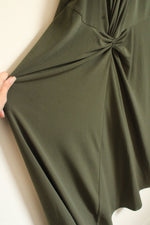 Michael Kors Olive Green Knotted Front Spaghetti Strap Dress | L