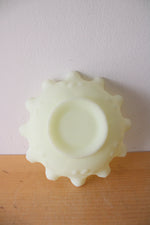 Fenton Vintage Vaseline Custard Ruffled Bowl