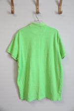 American Eagle Athletic Fit Neon Green Polo Shirt | XL