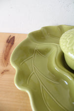 Pfaltzgraff Green Leaf & Acorn Chip & Dip Tray