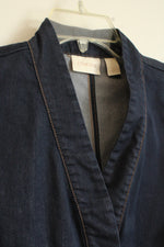 Chico's Denim Dark Wash Button-up Belted Sleeveless Dress | 2