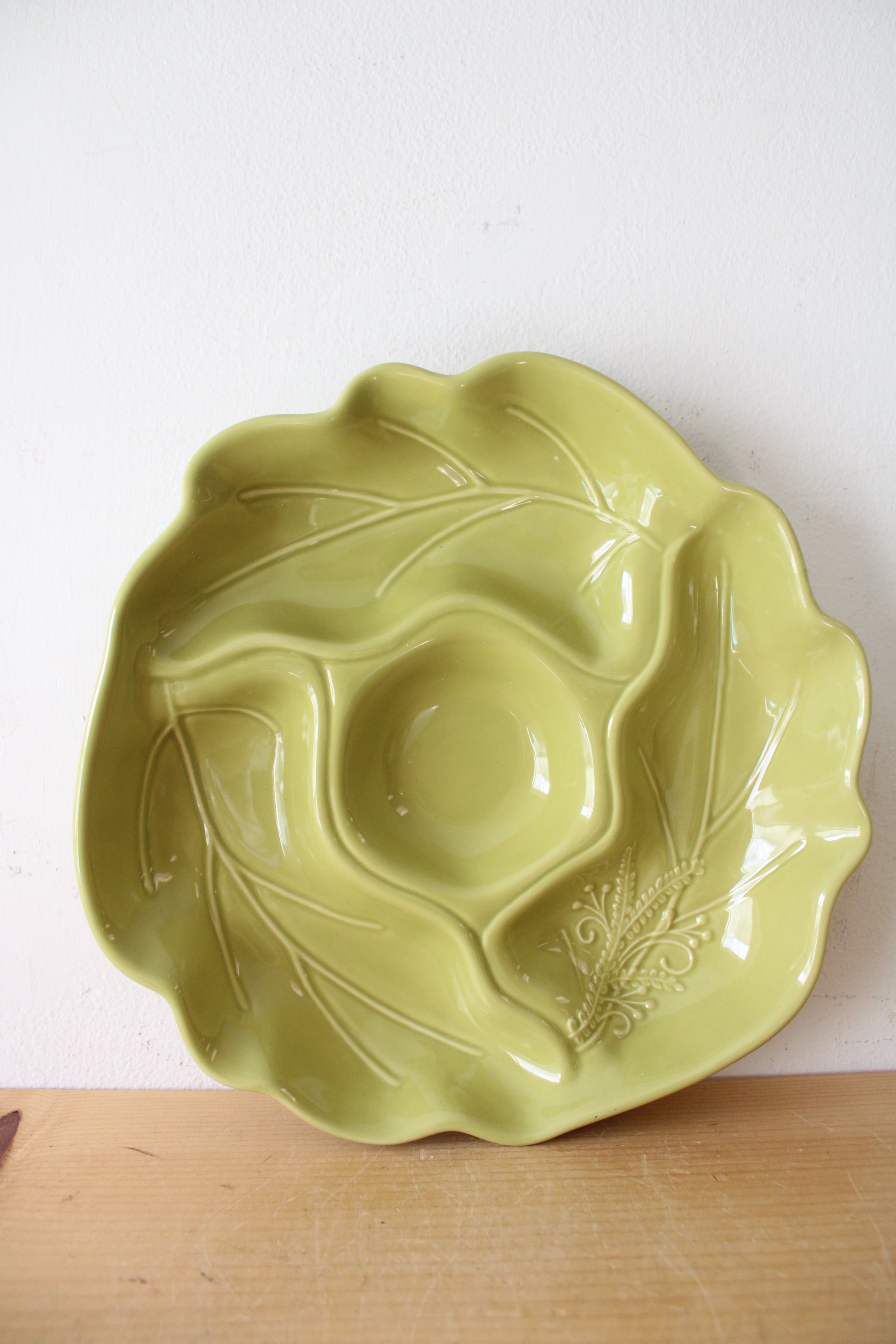 Pfaltzgraff Green Leaf & Acorn Chip & Dip Tray