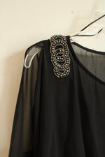 NEW R&M Richards Black Cold Shoulder Embellished Dress | 14