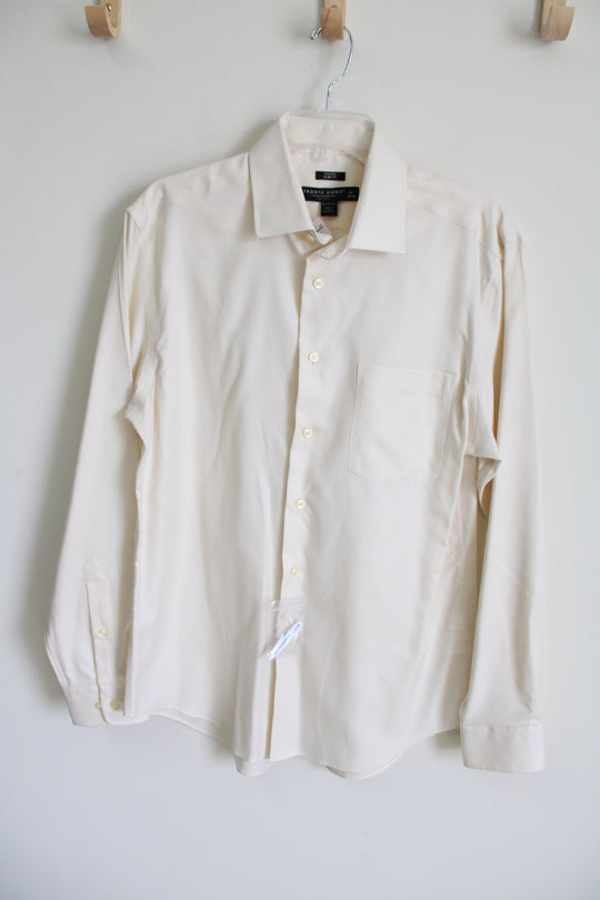 NEW Pronto Uomo Slim Fit Cream Button Down Shirt | 16 1/2 - 34/35