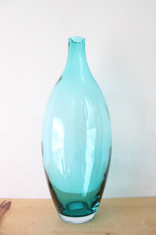 Shoreline Clear Blue Glass Vase | 16"