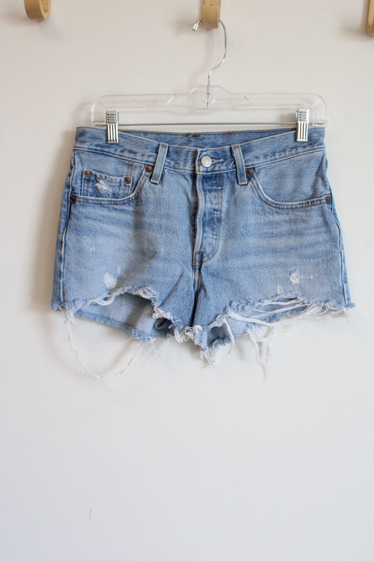 Levi's 501 Light Wash Denim Shorts | 27