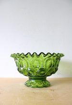 Vintage Moon & Stars Green Compote Bowl