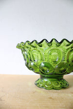 Vintage Moon & Stars Green Compote Bowl