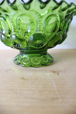 Vintage Moon & Stars Green Compote Bowl
