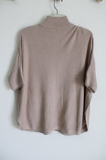 NEW White House Black Market Zip Up Poncho Heather Cork Sweater | XS