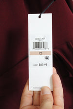 NEW Calvin Klein Wine Knee Length Ruffled Dress | 12