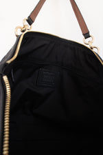 Coach Signature Embossed Leather Ava Black Tote Bag