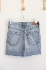 Aero High Rise Distressed Mini Denim Skirt | 00