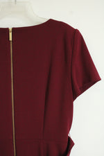 NEW Calvin Klein Wine Knee Length Ruffled Dress | 12