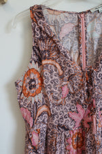 Madewell Pink & Burgundy Floral Cotton Blend Dress | 8