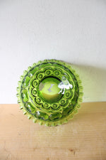 Vintage Moon & Stars Green Compote Bowl