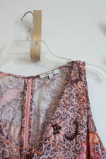 Madewell Pink & Burgundy Floral Cotton Blend Dress | 8