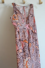Madewell Pink & Burgundy Floral Cotton Blend Dress | 8
